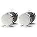 COOLSTEELANDBEYOND 2pcs 7mm Screw Stud Earrings Unisex Men, Stainless Steel Cheater Fake Ear Plugs Gauges Illusion Tunnel