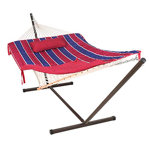 Lazy Daze Hammocks 12 Feet Steel Hammock Stand with Cotton Rope Hammock