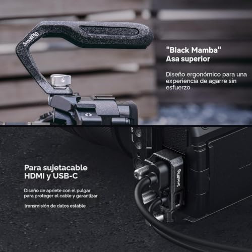 SMALLRIG Black Mamba Camera Cage Kit for Canon for EOS R5 Mark II with Top Handle and Dedicated Cable Clamp, Aluminum Alloy Camera Mount - 4976