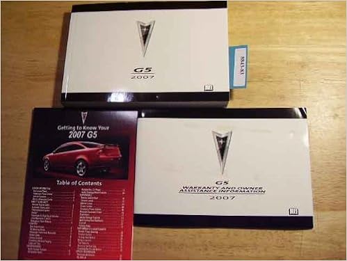 2007 Pontiac G5 Owners Manual Pontiac Amazon Com Books