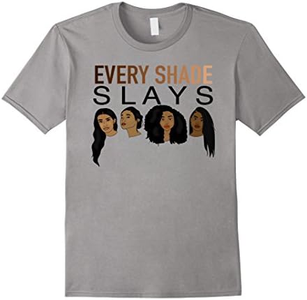 Mens Every Shade Slays Melanin T-Shirt 2XL Slate