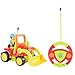 FunsLane RC Cartoon Race Car Electric Radio Control Construction Truck Color Red with Music and Light Remote Control Toy for Kids