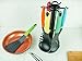 Utensils Set, 7-piece Nylon Cooking & Serving Kitchen Tools inc. Organizing 360° Rotating Stand, Kitchen Accessories Gadgets - Spatula, Turner, Ladle, Spaghetti Server, Slotted & Solid Spoon