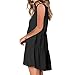 Women Loose Tops Dress – Ladies Casual High Waist Sleeveless Ruffle Hem Dresses – V Neck Mini Dressthumb 3