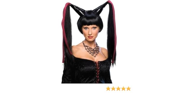 Amazon Com Halloween Costume Big Black Pointy Pigtails Madonna