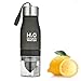 LoCo Motive H2O Lemon/Fruit Infuser Water Bottle - New Version - Leak Proof - BPA Free (Black)