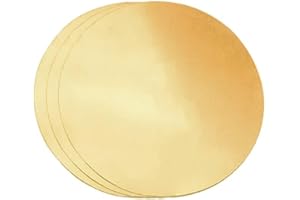 Tynulox 3 Pcs 14 Gauge Brass Round Plate, 0.06" Thickness x 2-1/2" Diameter H62 Brass Copper Metal Sheet for Crafts, Models, Repairs