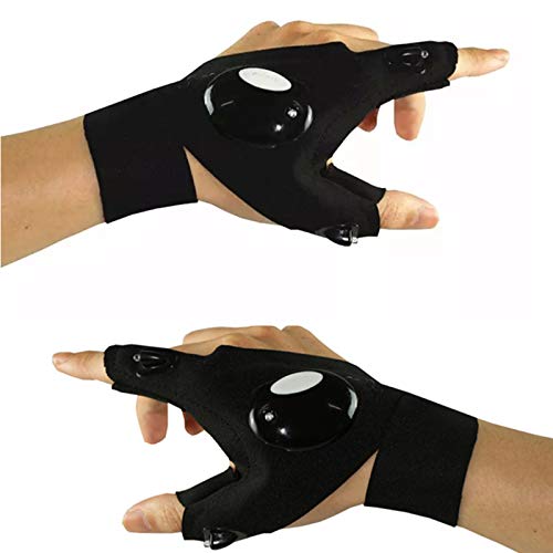 Starmood Angelhandschuh LED-Taschenlampe Handschuhe Fingerlose Taschenlampe Outdoor Werkzeug Angeln Camping Wandern…