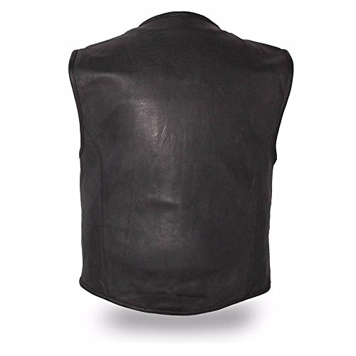 First Manufacturing mens Raceway Leather Vest(Black,Small),1 Pack