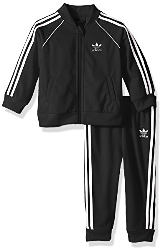 adidas Originals Baby Infant Superstar Tracksuit, Black/White, 6M