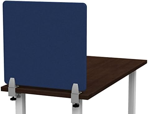 Merge Works Clamp on 23 x 22 Acoustical Desktop Privacy Panel in Blue, Tackable