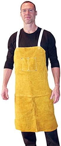24" x 36" Leather Bib Apron w/ 2 Chest Pockets, Back Straps w/Side Release Buckles (4/Pack) - R3-4236