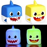 Tinabless Sharks Light Up Bath Toys, Flashing Color in Water & Spray Water Rubber Floating Set for Kids Babies and Toddlers Bathtub Bathroom Shower Games Swimming Pool Party (2 Packs)