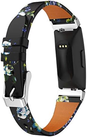 Leather Watch Strap for Fitbit Inspire/Inspire HR,Colorful(TM) Fashion Floral Print Leather Replacement Soft Watch Wrist Band Strap For Fitbit Inspire/Inspire HR