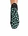 Toe Talk Inhale Exhale Grip Socks for Yoga Pilates Meditation Barre & Tai Chi (Black with Teal Dandelion Seeds Jacquard), Yoga Socks