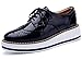 DADAWEN Women's Platform Lace-Up Wingtips Square Toe Oxfords Shoe