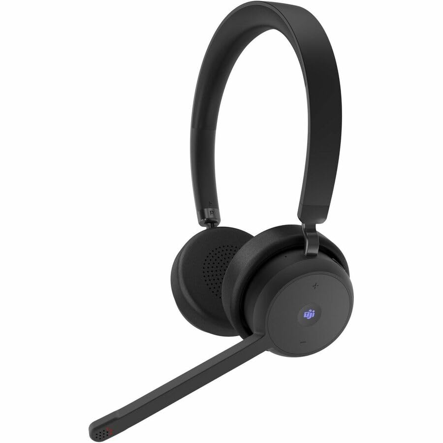 Lenovo Wireless VoIP Headset Teams Certified, Noise-Canceling Mic, Bluetooth 5.3 Multipoint, USB-A Receiver, 31-Hour Talk & 60-Hour Playback, Lightweight Over-Ear Design, Replaceable Earcups