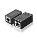 RJ45 Coupler, PLUSPOE in Line Coupler Cat7/Cat6/Cat5e Ethernet Cable Extender Adapter Female to Female (5 Pack Black)