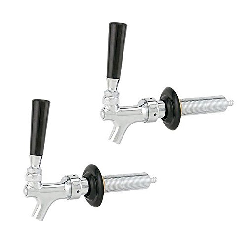 KegWorks Chrome Beer Faucet and Shank Combo - Set of 2 For Kegerators