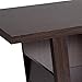 Topeakmart V Console Sofa Entry Table with Two Shelves Hall Furnishings, Espresso