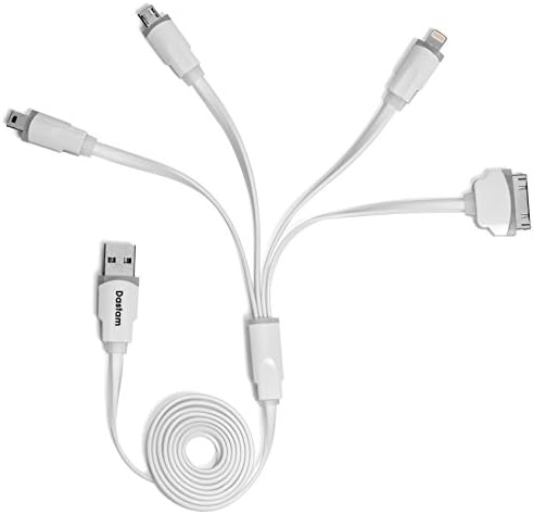 Multi USB Charging Cable Adapter 4 in 1 Multi USB Charger for Apple Charger iPhone SE, 6S, 6 Plus, 5S, iPad Mini Air, iPod, Samsung Galaxy, Power Bank, HTC, Nokia, Portable Charge and More - 3ft