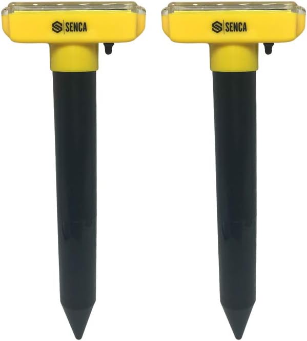 SENCA Spike Smart Solar Powered Mole Repellent: Ultrasonic Pest Repeller, 2 Pack, Repel Mole, Gopher, Snake, Vole, Rodent, Mouse, Chaser Outdoor Lawn Garden Yards Pest Control Rodent Repellent