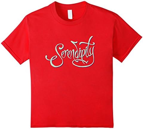 Kids Serendipity Fortunate Pleasant Surprise Text Word T-Shirt 4 Red