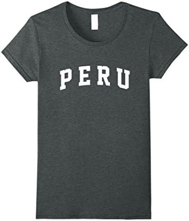 Womens Peru Arch Sports Team T-Shirt Short Sleeve Small Dark Heather
