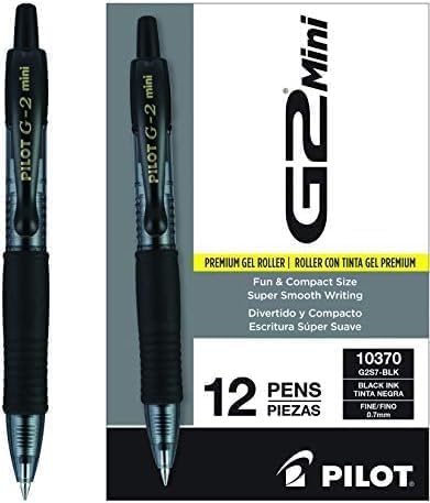 PILOT G2 Mini Gel Pens Black Fine Point 0.7mm | Premium Rolling Ball | Refillable | Compact Design | Pack of 144 Image