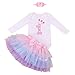 Marlegard® Baby Girls' 3PCs Pink 1st Birthday Jumpsuit Tutu Skirt Headband Outfits (18M(12-18months), Purple)