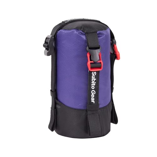 Photo 1 of 70D Nylon Compression Stuff Sack for Sleeping Bag, Ultralight Stuff Bag Organizer 1L/5L/7L/17L/25L for Traveling Camping Hiking Backpacking (Purple (1-2L))