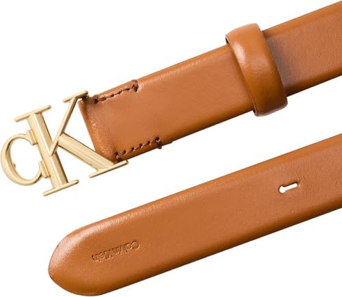 Damen Gürtel Round Buckle 3,0 cm mit Monogramm-Schnalle, Braun (Argan Oil/Antique Light Gold), 80 cm