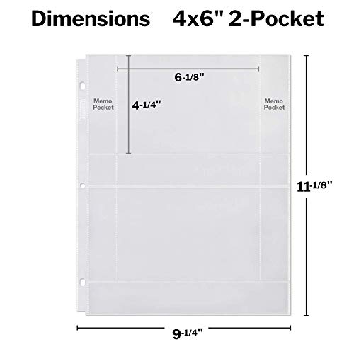 Dunwell Photo Album Refill Pages (4x6 Horizontal, 10 Pack) for 40