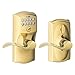SCHLAGE FE595VCAM505ACC Camelot Keypad Accent Lever Door Lock, Bright Brass