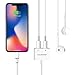Nicexx Adapter & Splitter Compatible IP 7/7 Plus 8/8 Plus/X, Headphone Jack Aux Audio & Charging & Calling & Sync Cable Connector Earphone Charger– White
