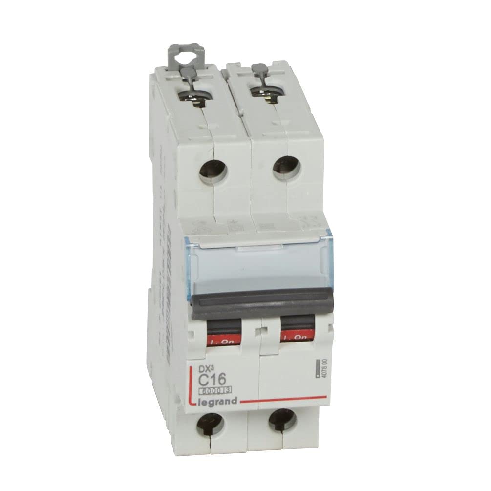 Legrand 407800E, Magnetic Thermal Automatic Switch, 2P, 16A, C Curve, 10 kA, 2 module, DX3