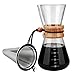 OAMCEG Pour Over Coffee Maker, 20 OZ Borosilicate Glass Carafe and Reusable Stainless Steel Permanent Filter Manual Coffee Dripper Brewer with Real Wood Sleeve