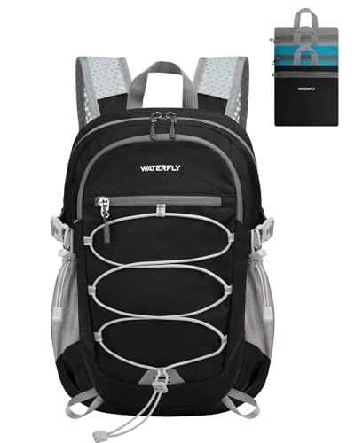 Waterfly Small Foldable Hiking Backpack: 15L Lightweight Rucksack Bag for Men Women Walking Packable Back Pack Water Resistant Daypack for Outdoor Camping Day Pack