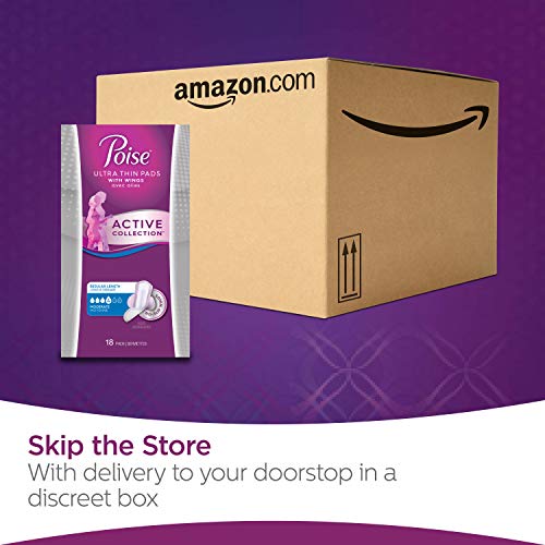 Poise Active Collection Incontinence Pads with Wings, Maximum
