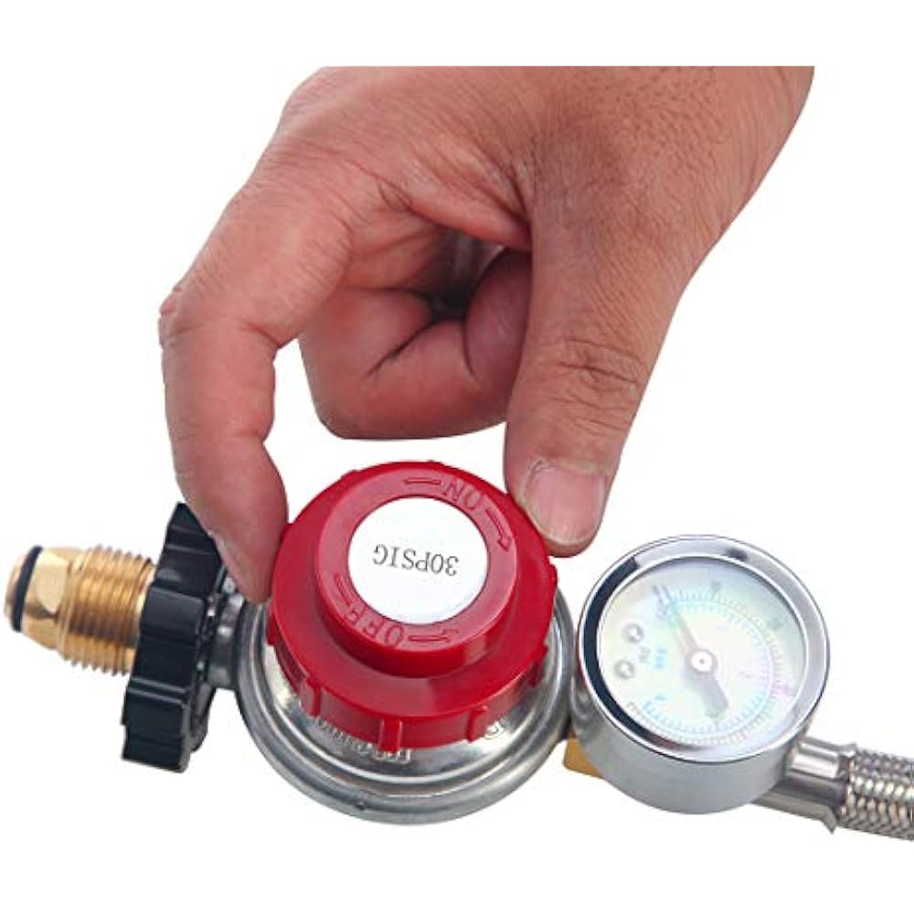 High Pressure Adjustable Propane Regulator 030 PSI Gauge 060PSI Gas