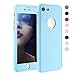 iPhone 6 Plus Case - GreenElec [Ultra-thin] 360 All Round Protective - Hard Hybrid Plastic Slim Cover Case with [Tempered Glass Screen Protector] for iPhone 6 Plus / iPhone 6S Plus (Blue)