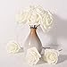 Febou Artificial Flowers, 100pcs Real Touch Artificial Foam Roses Decoration DIY for Wedding Bridesmaid Bridal Bouquets Centerpieces, Party Decoration, Home Display (Concise Type, Ivory)