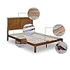 MUSEHOMEINC Solid Wood Platform Bed Deluxe Unique Style Design with Headboard, Full