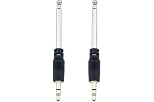 CORONIR 3.5mm FM Radio Antenna Retractable Aerial for Portable Radio Indoor Stereo Receiver AV Audio Vedio Home Theater Receiver Mobile Cell Phone Radio-2Pack