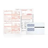 Adams 1099 MISC Forms 2019, 5 Part Tax Forms Kit, 50 Recipients Kit of Laser/Inkjet Forms, 3 1096 Summary Forms, 50 Self Seal Envelopes (TXA2250E)