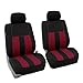 FH Group Striking Striped Car Seat Covers - Universal Fit, Low Back & Front, Airbag Compatible, Split Bench Rear, Washable Seat Covers for SUV, Sedan, Van - Burgundy