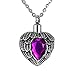 Valyria Angel Wing Birthstone Memorial Urn Necklace Stainless Steel Waterproof Cremation Jewelry,Purple