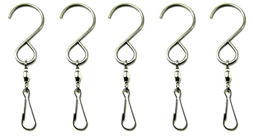 WorldaWhirl Whirligig Wind Spinner SS Swivel Hook Display Twist Turn Twirl Swirl(5, Hook and Clip) - Thumbnail 3