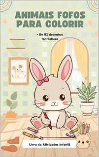 Livro Animais fofos para colorir: +52 animais incríveis para aprender relaxar e se divertir