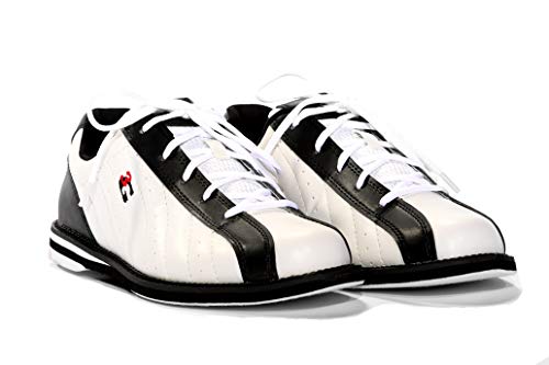 3GKicks Unisex Bowling Shoes- Black/White 2 US